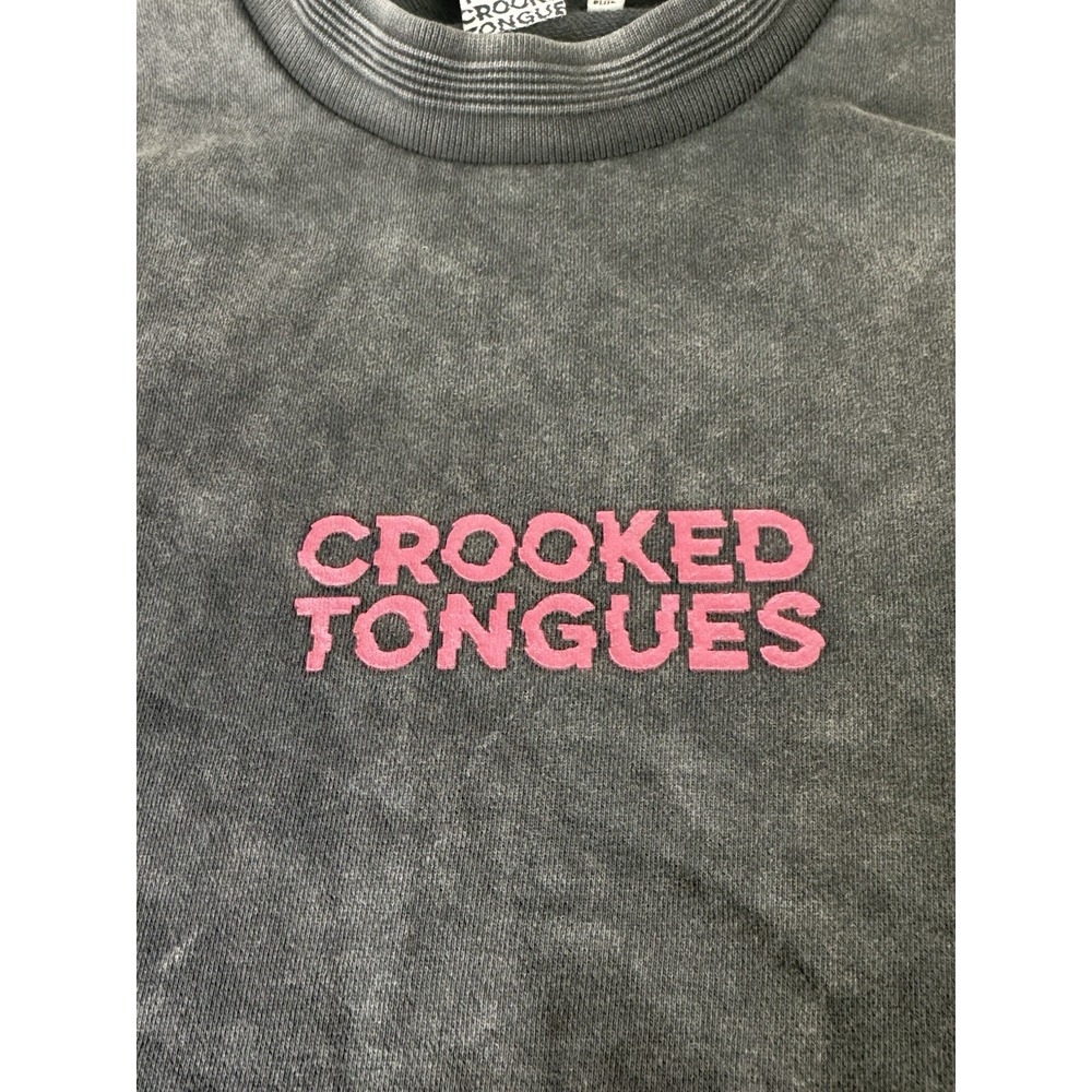 Mens Crooked Tongues Sweat Shirt Size 3XL Plus Gray Spell Out - Picture 3 of 7